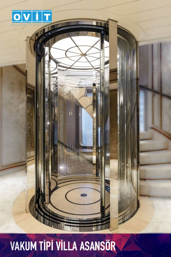 Ovit Elevator Vakum Tipi Villa Asansörü — Kuyu Dipsiz 220V Home Lift